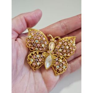 RJ Graziano vintage pink butterfly brooch